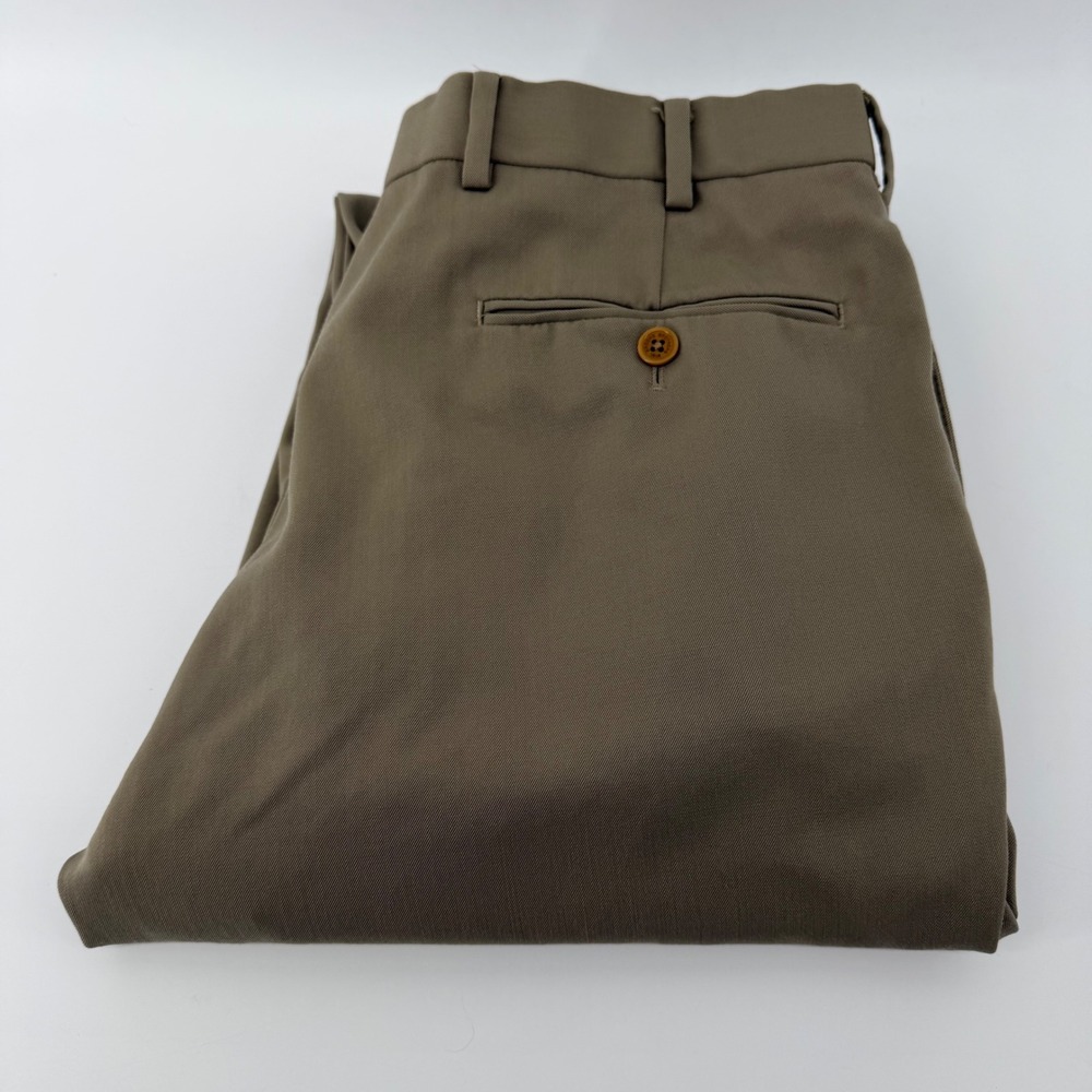 Brooks Brothers Dress Pants Mens 35x30 Brown Madison 1818 Flat Front Wool Slacks